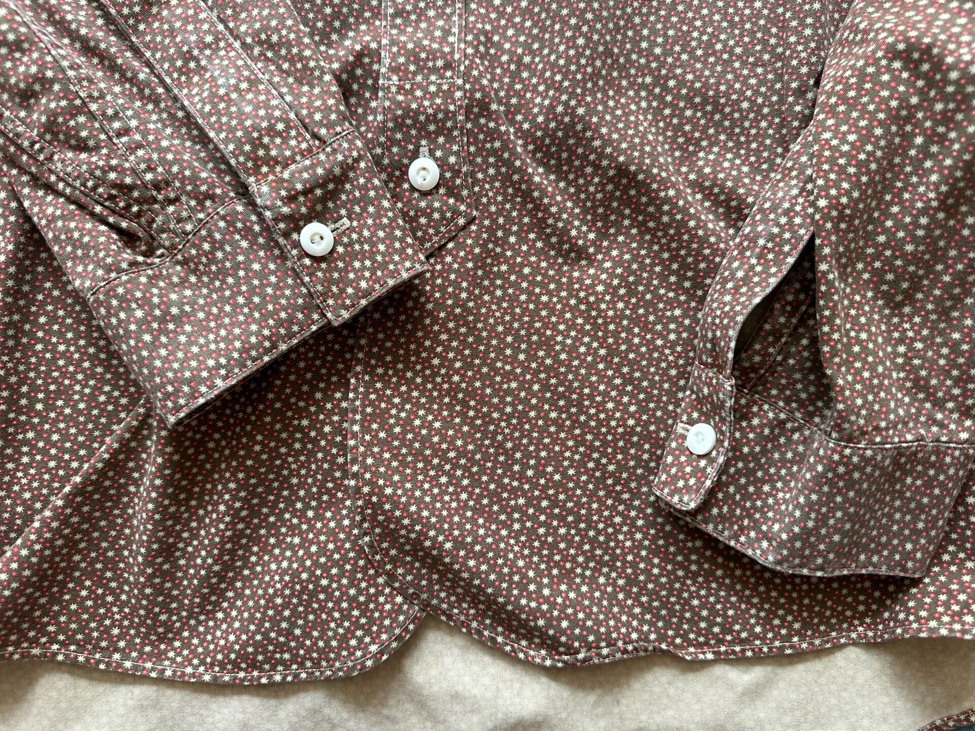 RRL Star Dot Pattern Long Sleeve Shirt — detail