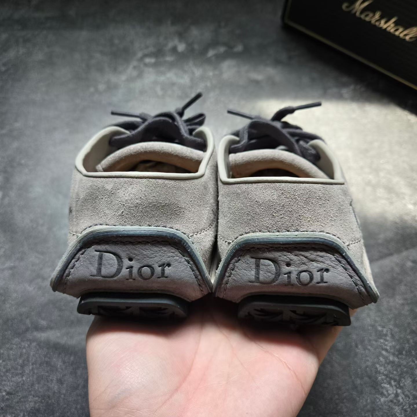 Dior Roadie 26 Two-Tone Suede Sneakers — detail