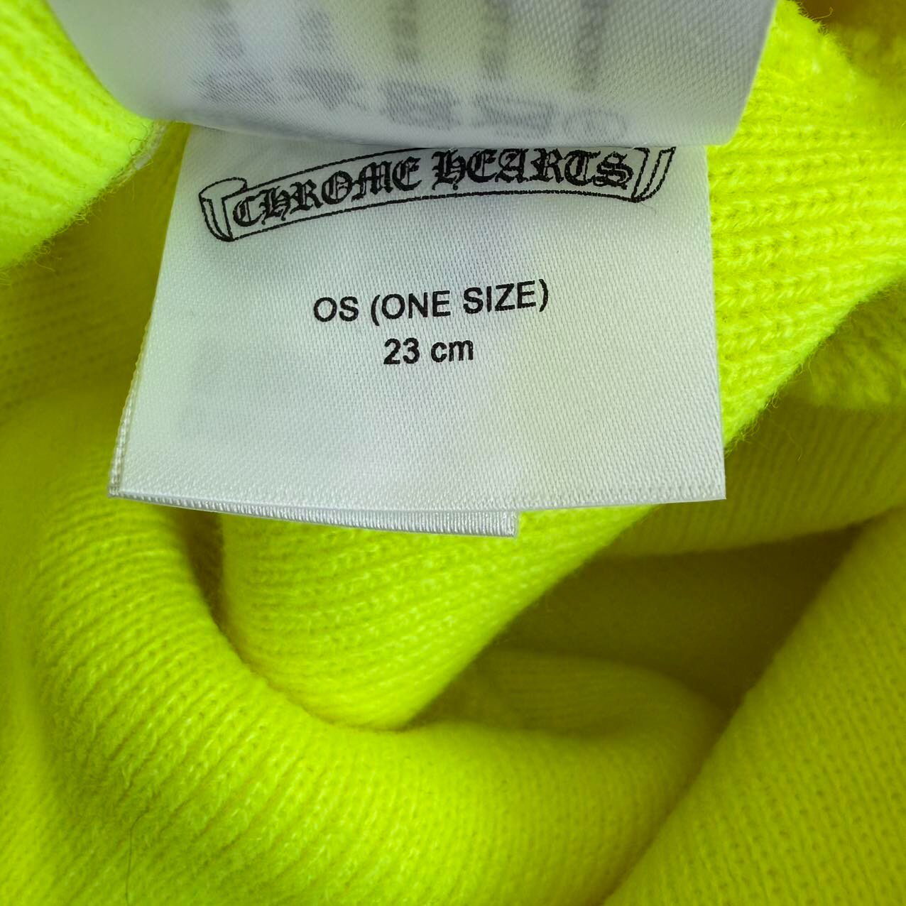 Chrome Hearts Neon Yellow Cross Beanie — back