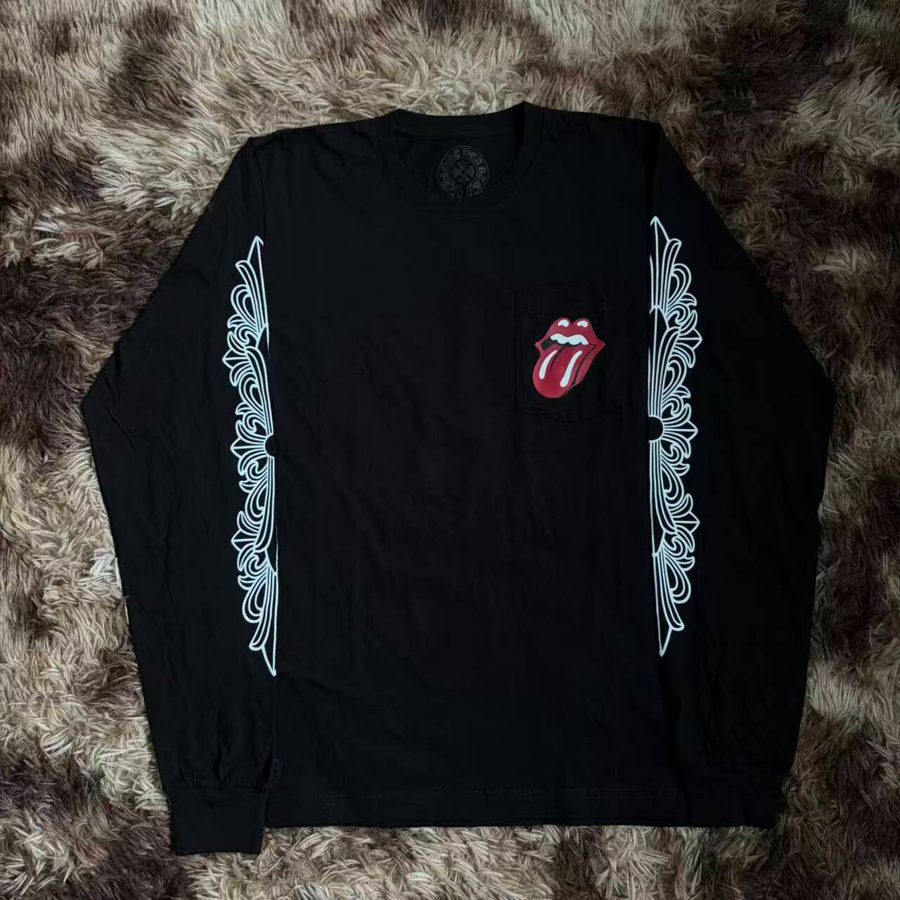 Chrome Hearts x Rolling Stones Black Long Sleeve Shirt — front