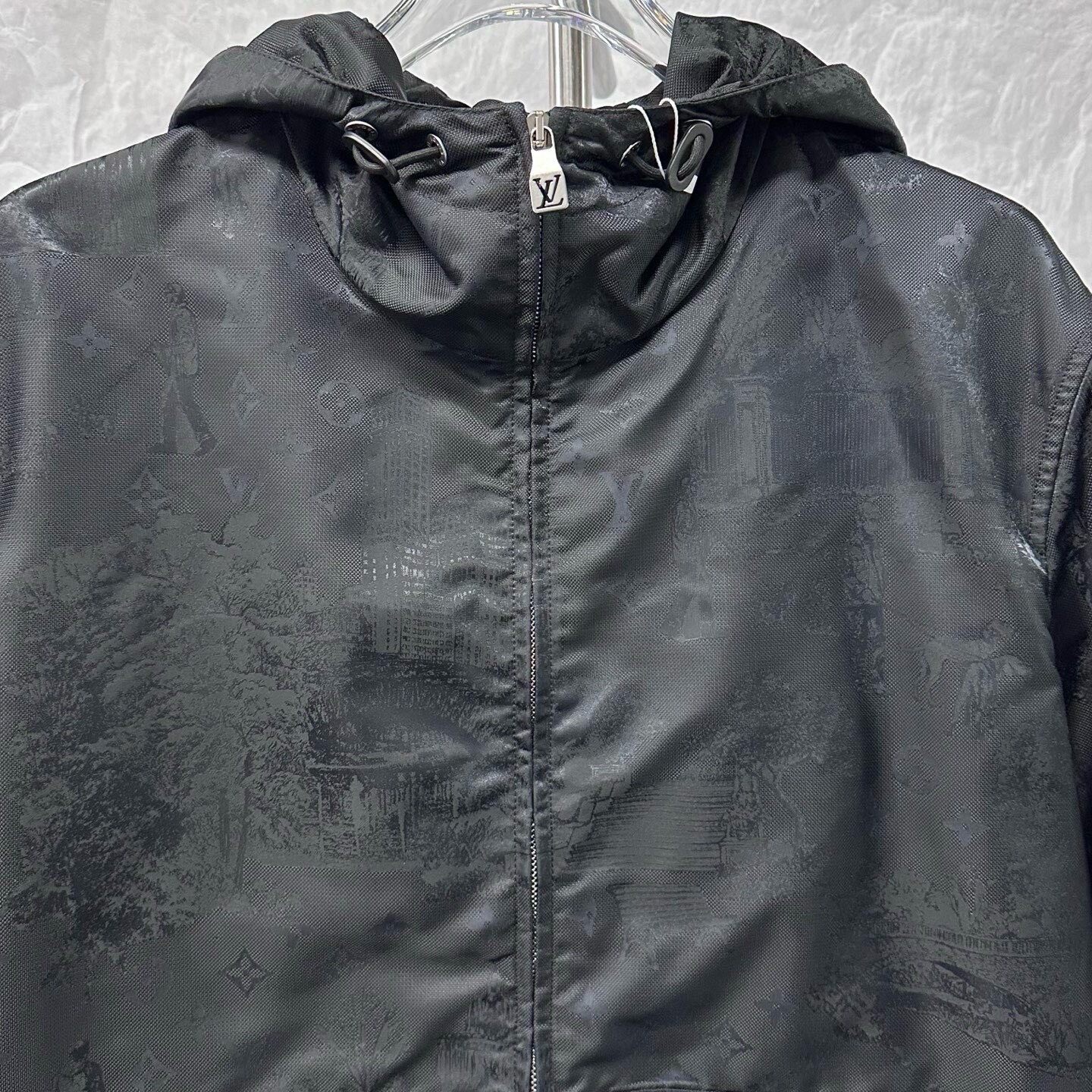 Louis Vuitton SS25 Black Hooded Jacket — detail
