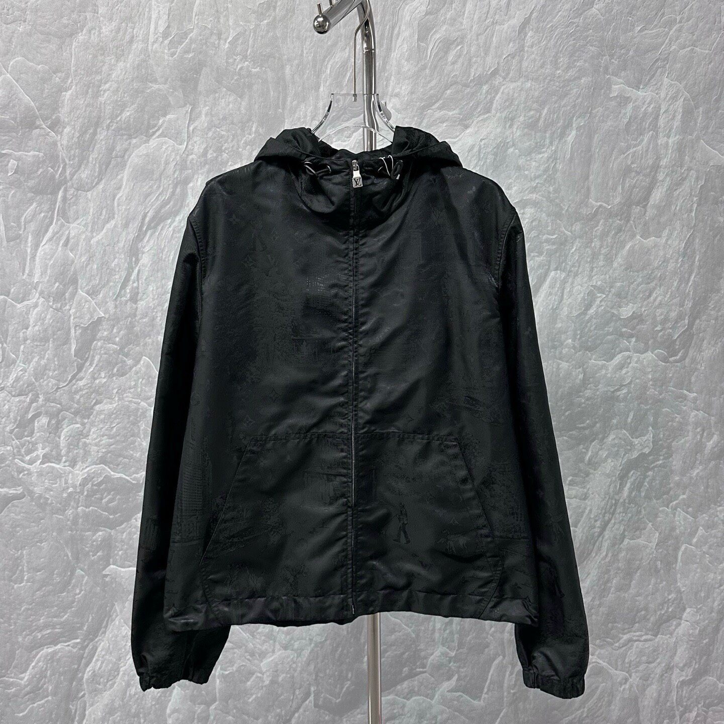 Louis Vuitton SS25 Black Hooded Jacket — front