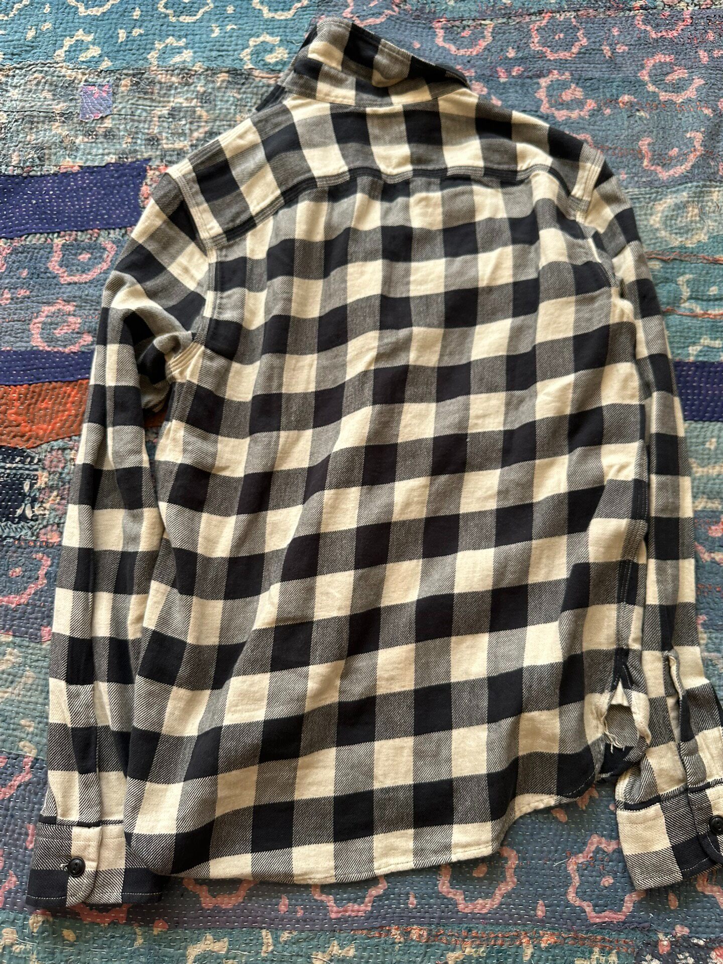 RRL Black White Checkered Work Shirt — front