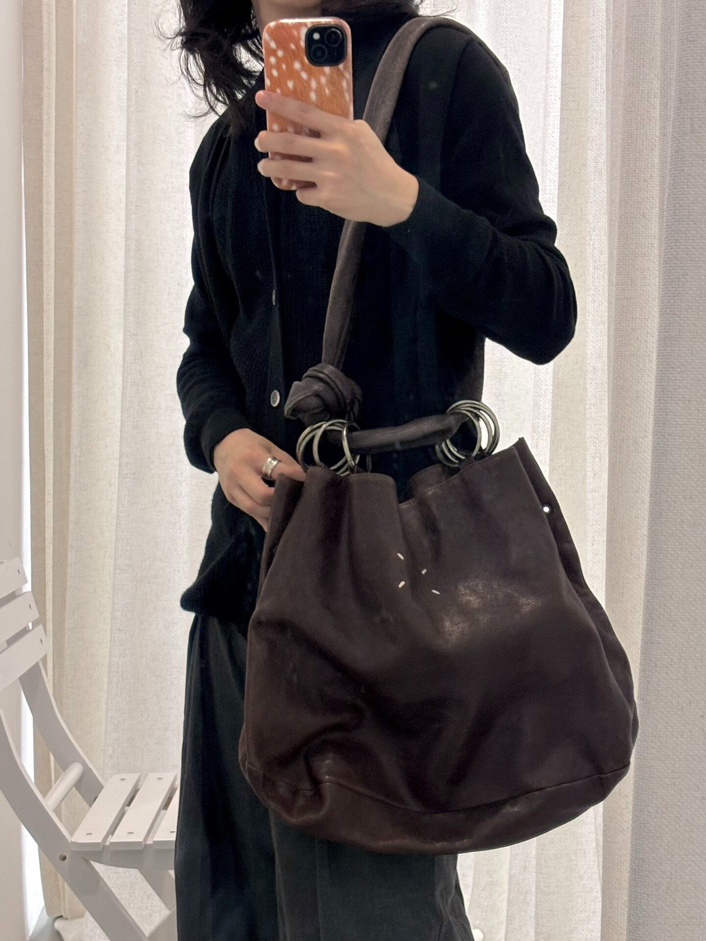 Maison Margiela 00's Silver Ring Shoulder Bag — front