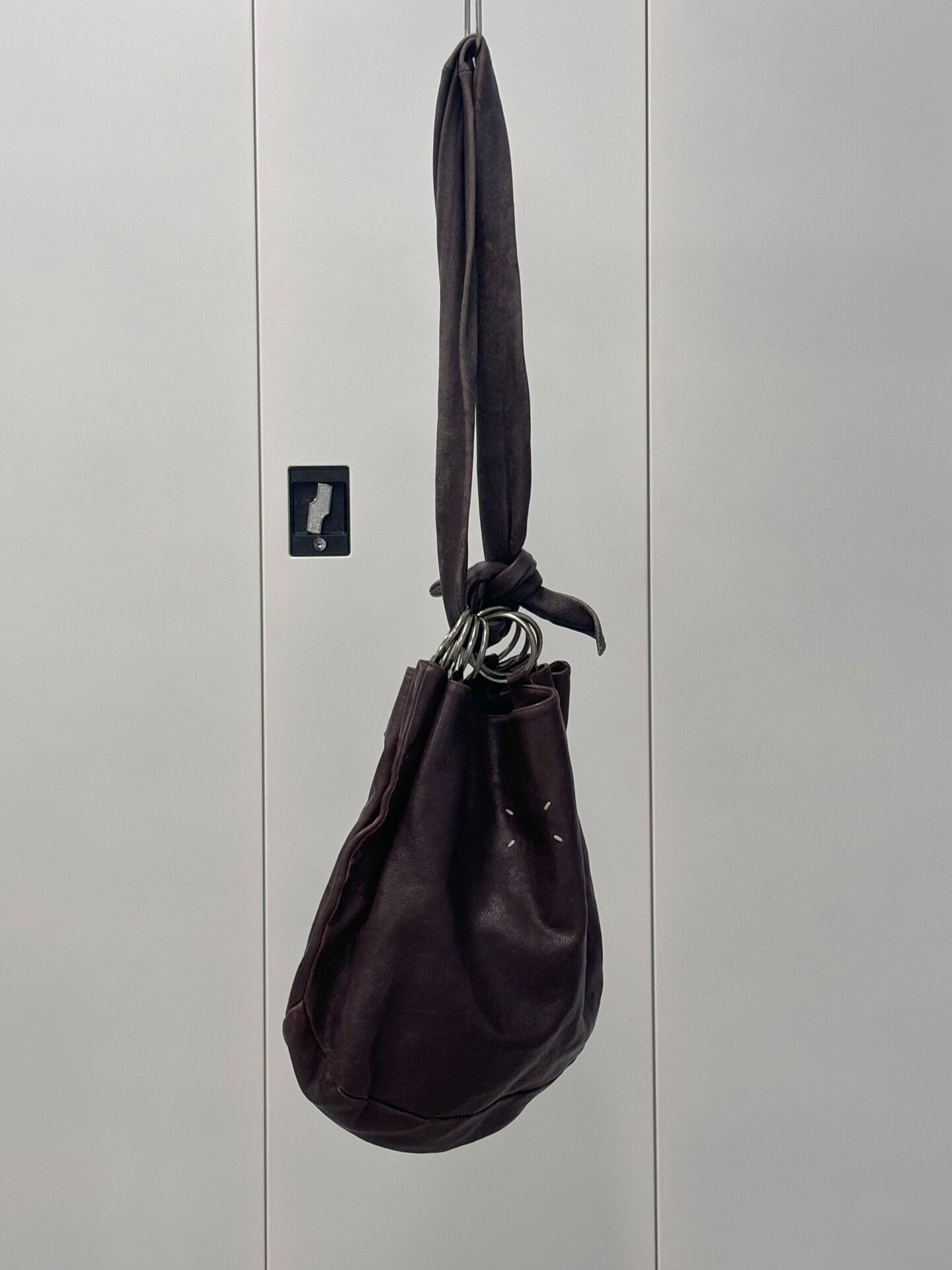Maison Margiela 00's Silver Ring Shoulder Bag — label