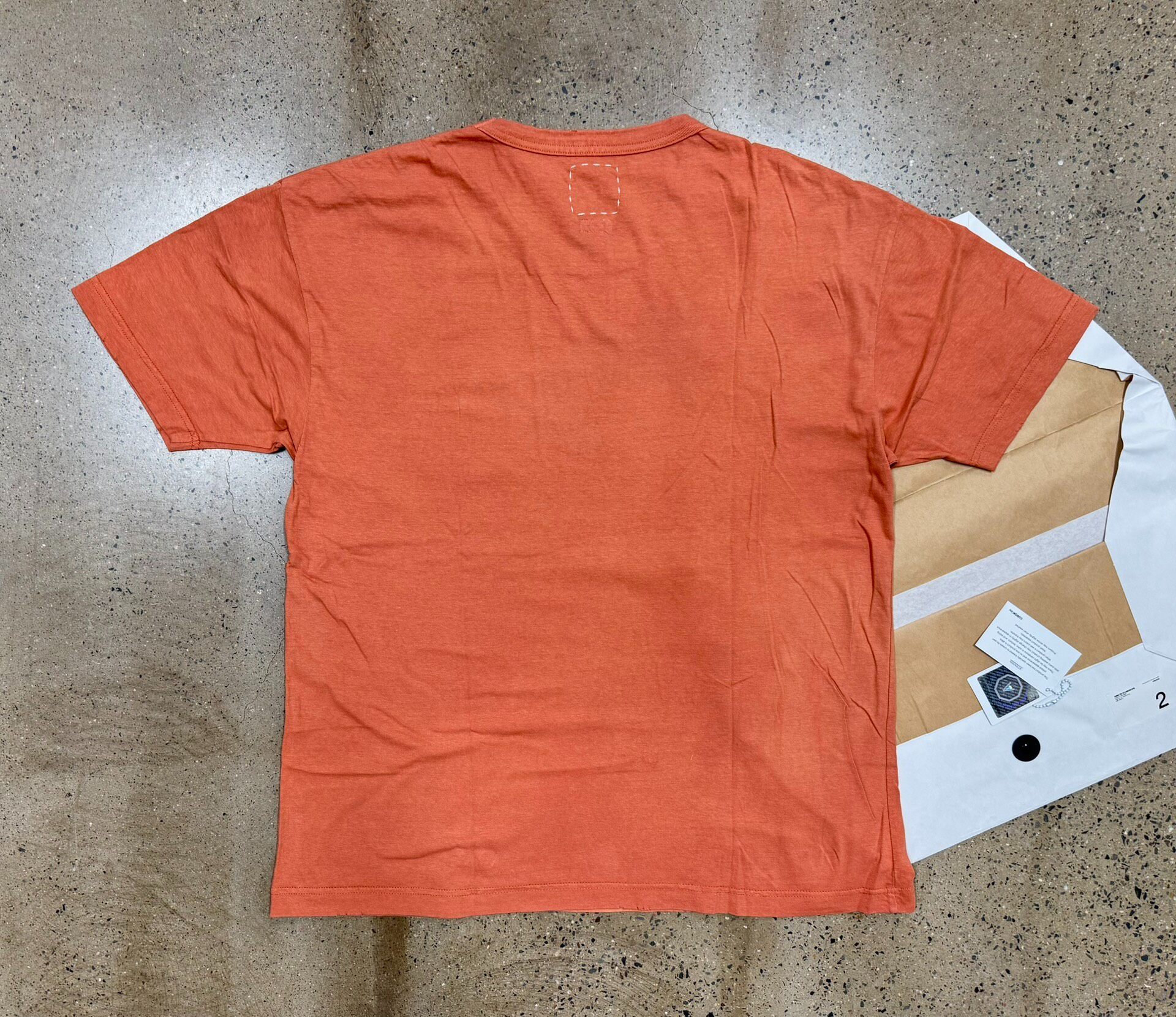 Visvim Jumbo Uneven Dye Orange Tee — front