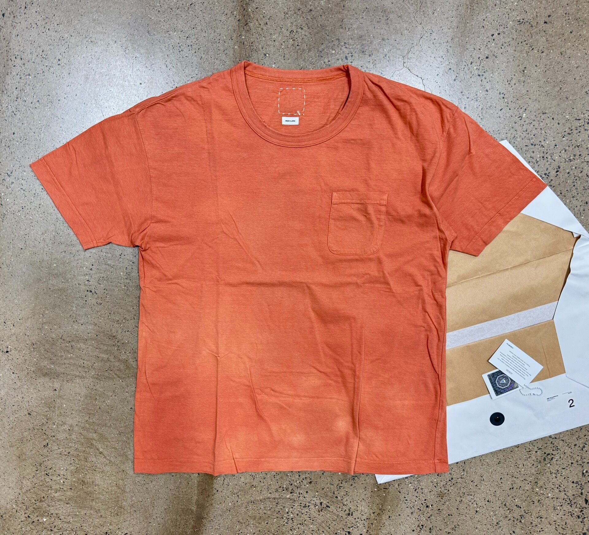 Visvim Jumbo Uneven Dye Orange Tee