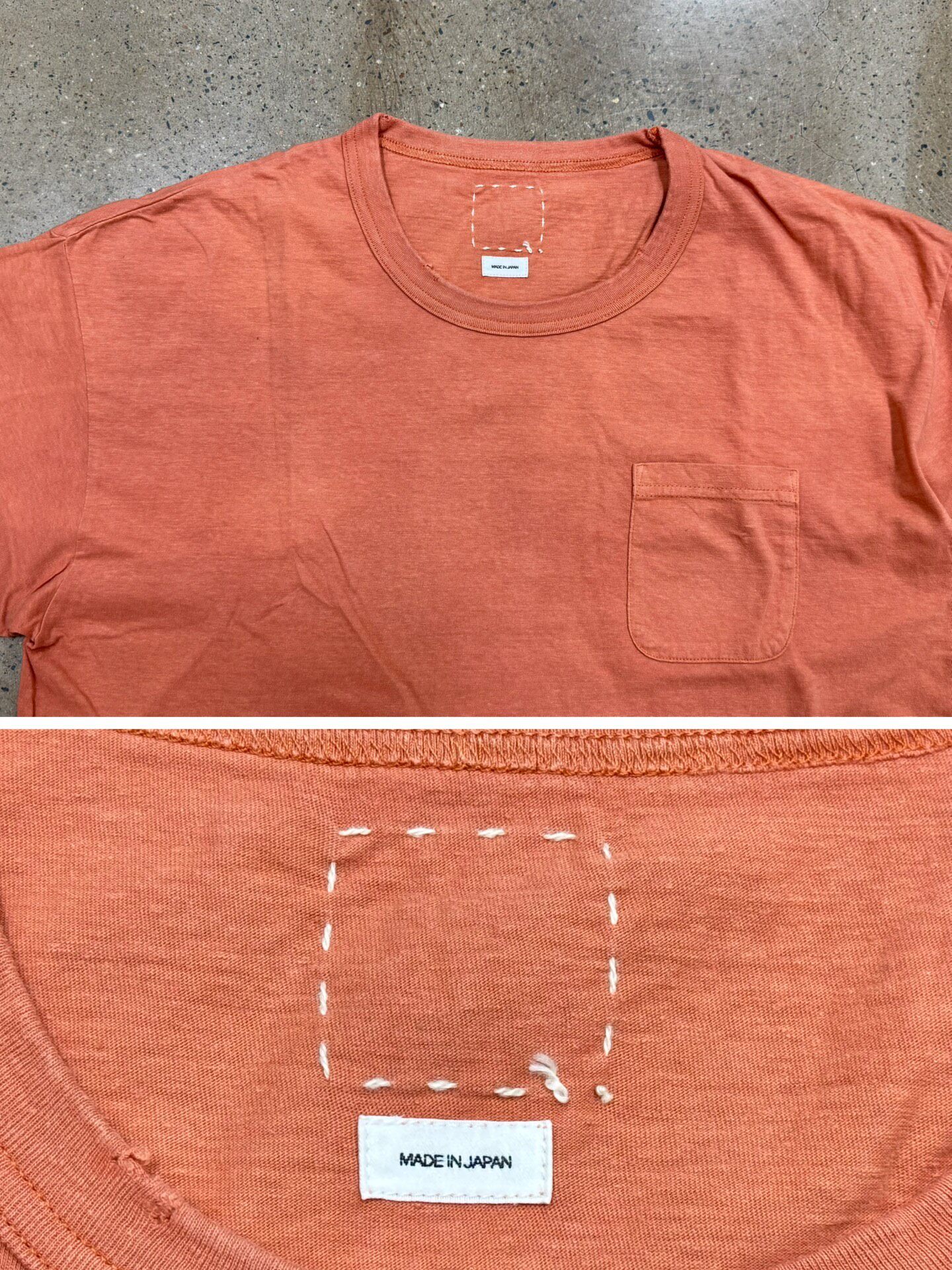 Visvim Jumbo Uneven Dye Orange Tee — back