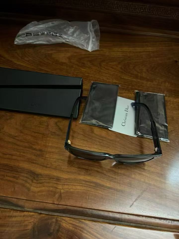 Dior Logo Print Black Sunglasses — front