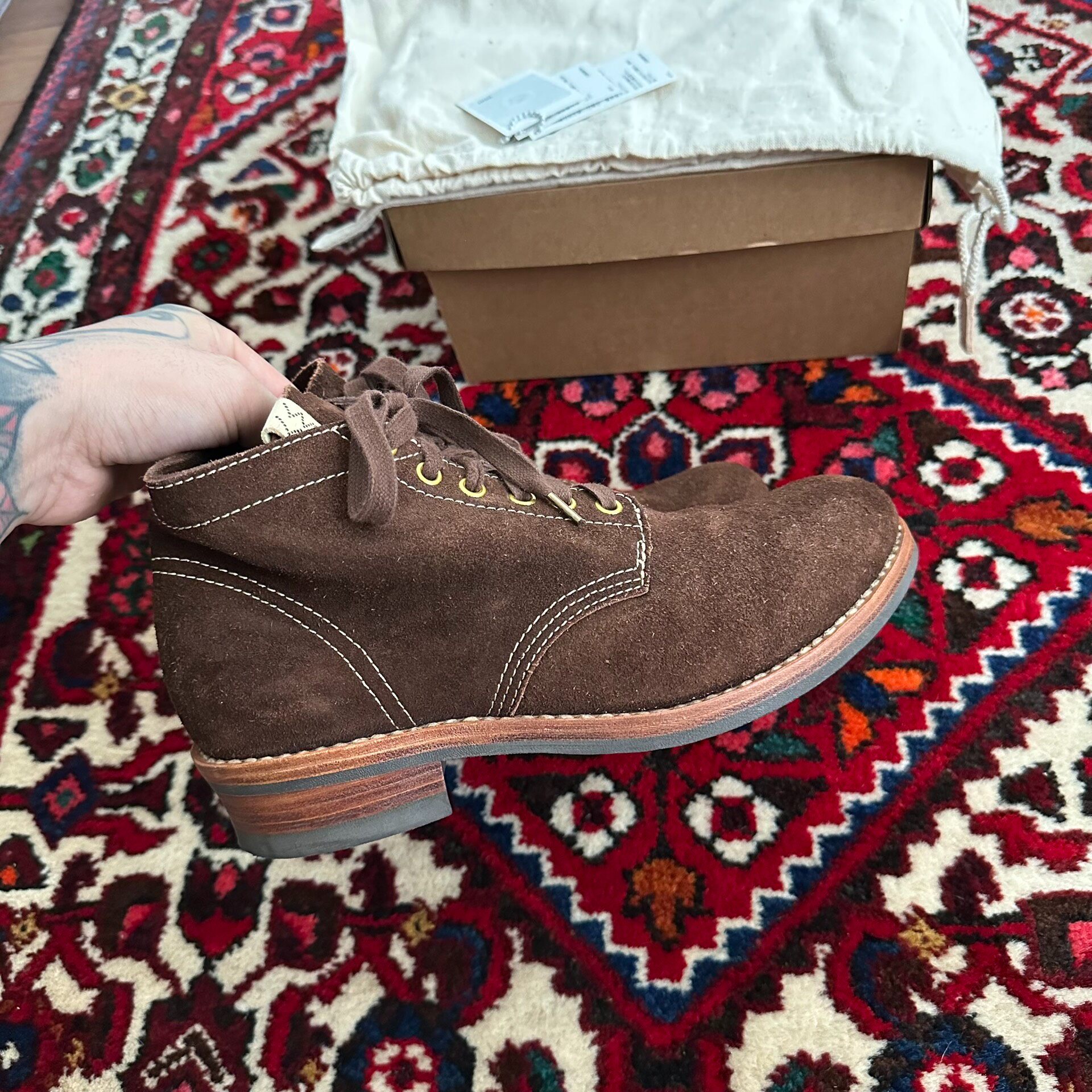 Visvim 18aw Brigadier Suede Boots — detail