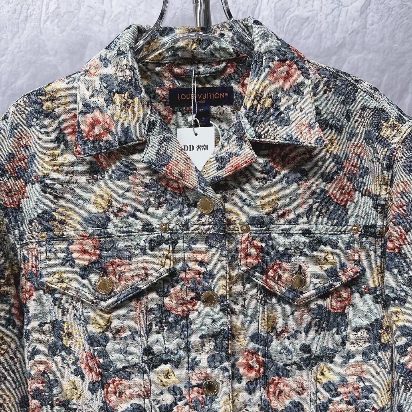 Louis Vuitton SS25 Floral Cropped Denim Jacket — detail