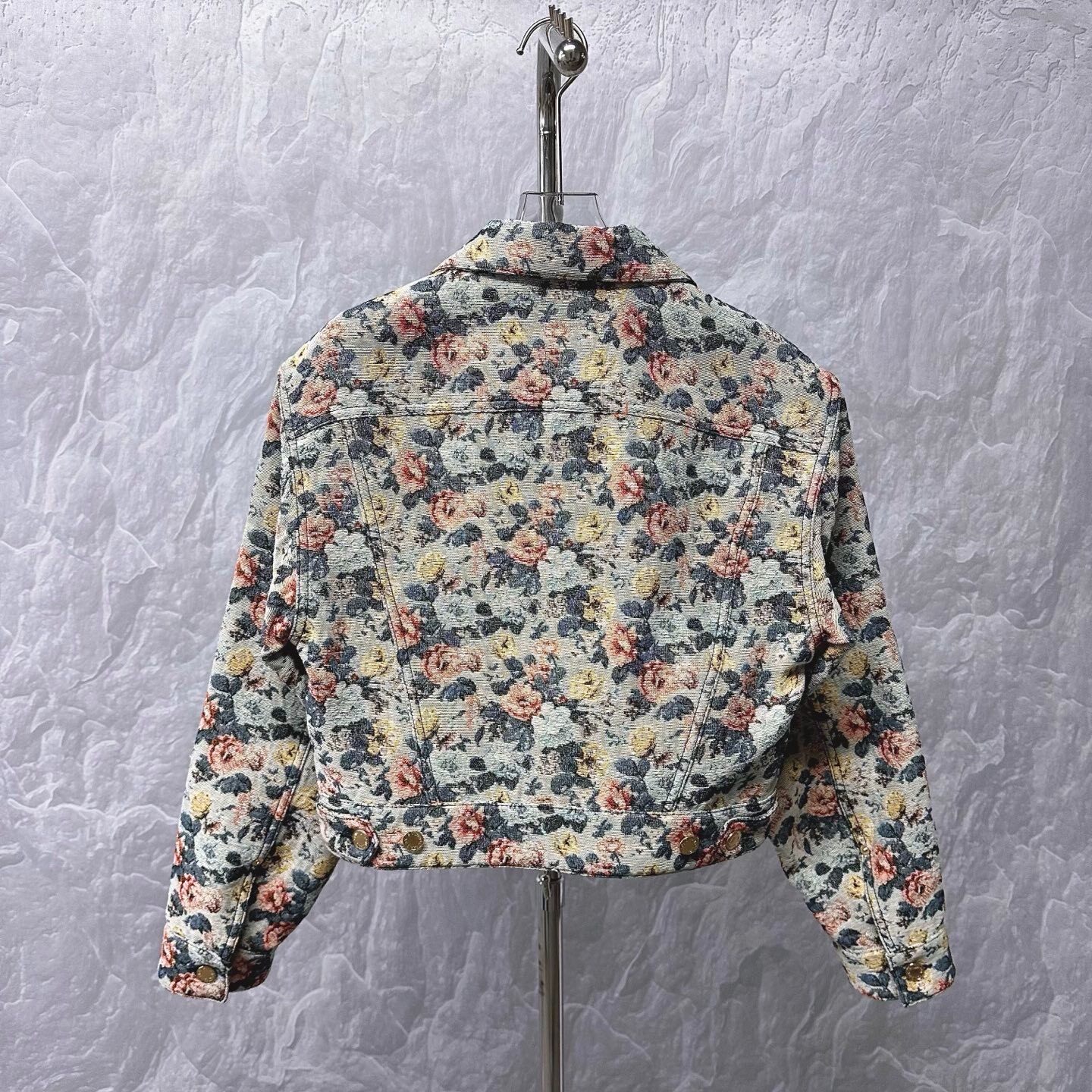 Louis Vuitton SS25 Floral Cropped Denim Jacket — label