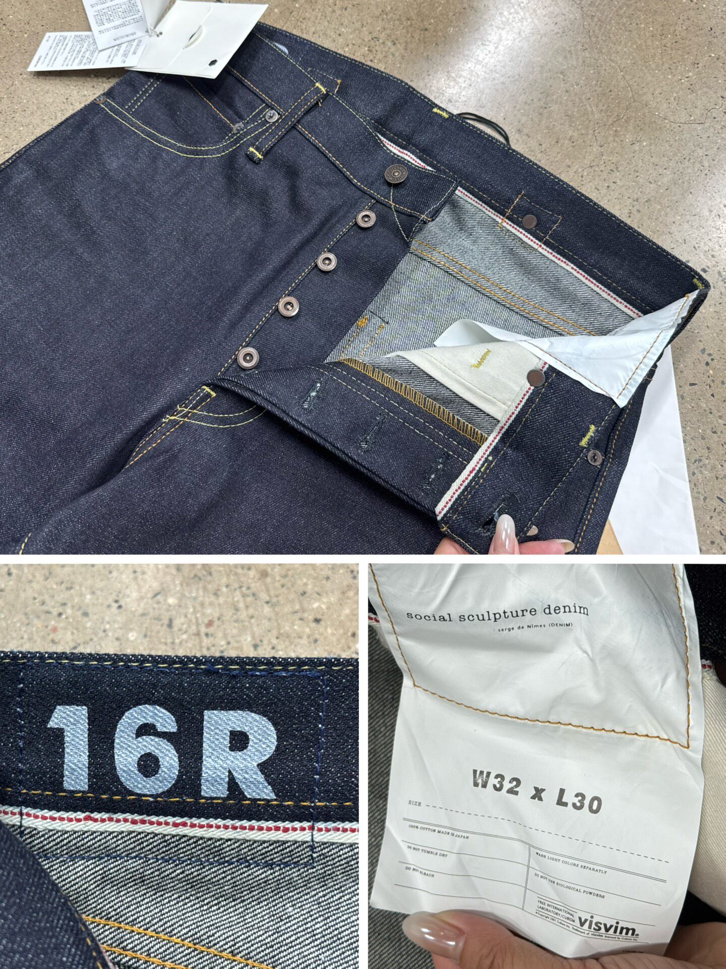 Visvim 20AW Social Sculpture 1 Red Edge Jeans — back