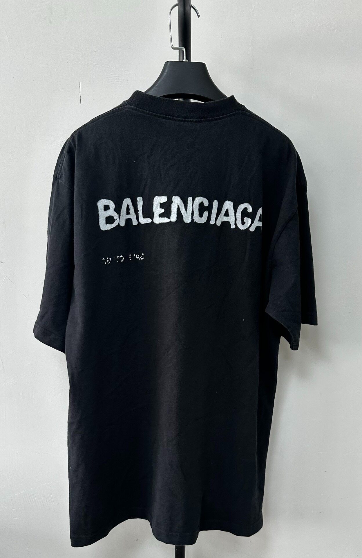 Balenciaga Logo Print Black T-Shirt — front
