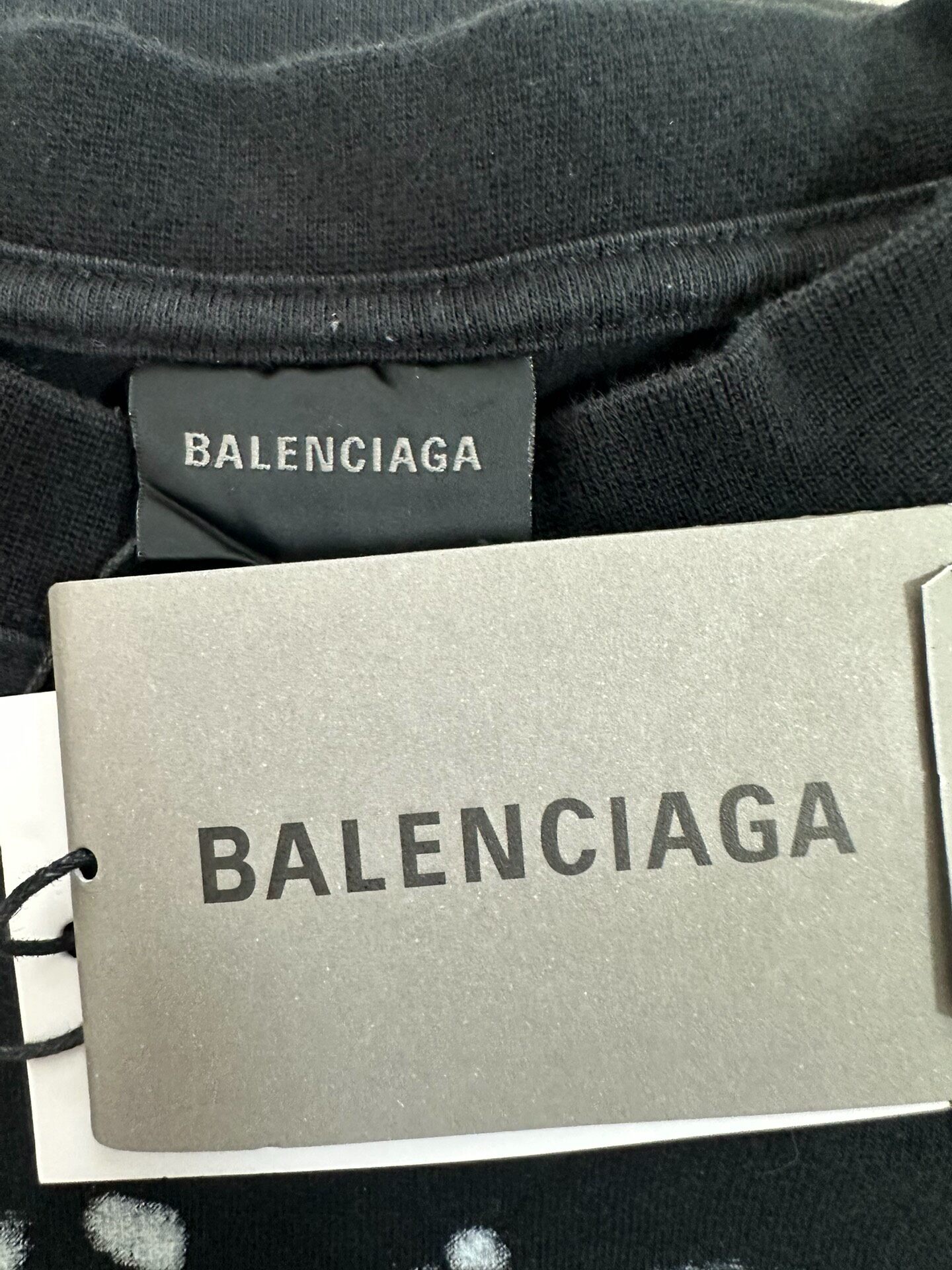 Balenciaga Logo Print Black T-Shirt — label