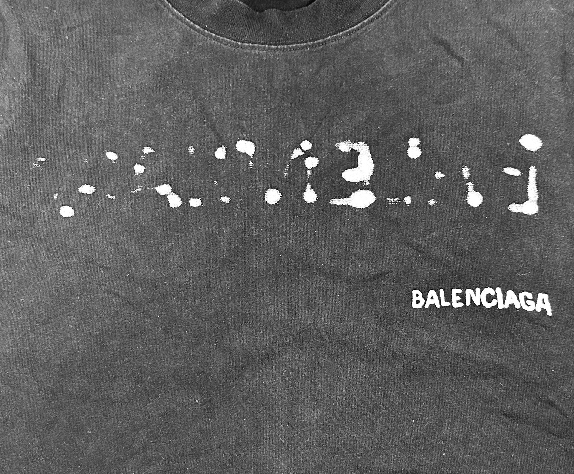 Balenciaga Logo Print Black T-Shirt — detail