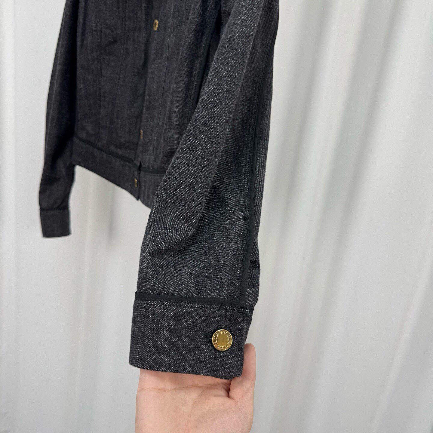 Louis Vuitton Denim Jacket With Fox Fur Collar — back