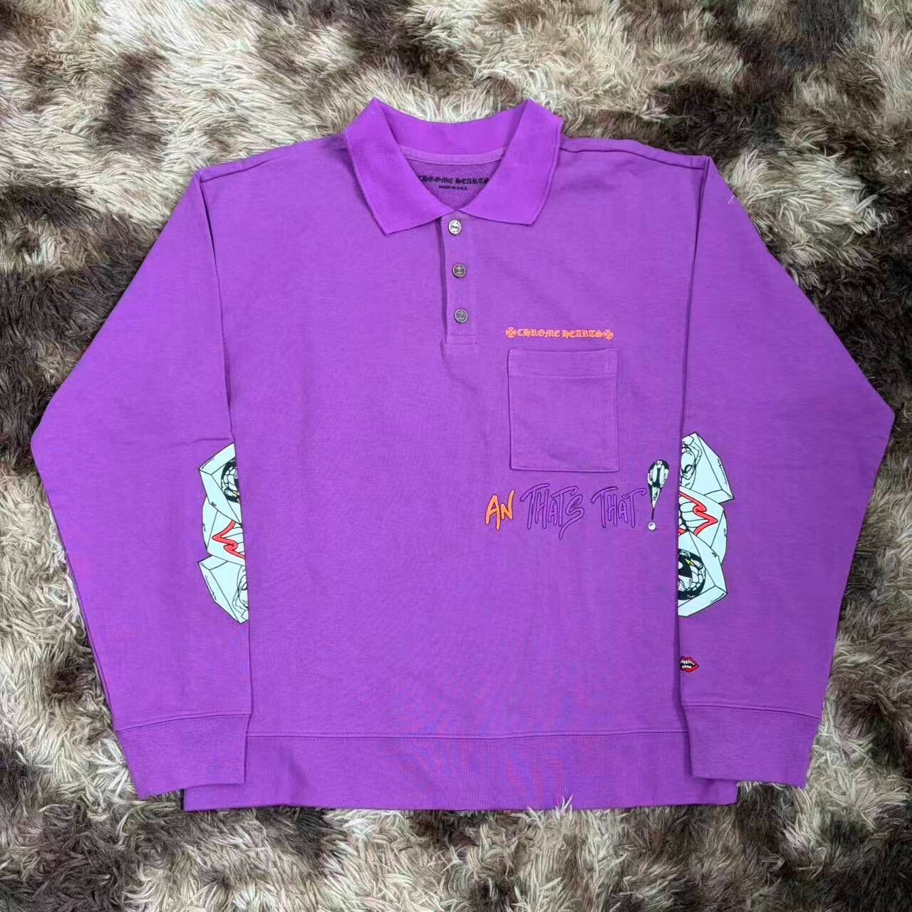 Chrome Hearts x Matty Boy Purple Polo Sweatshirt