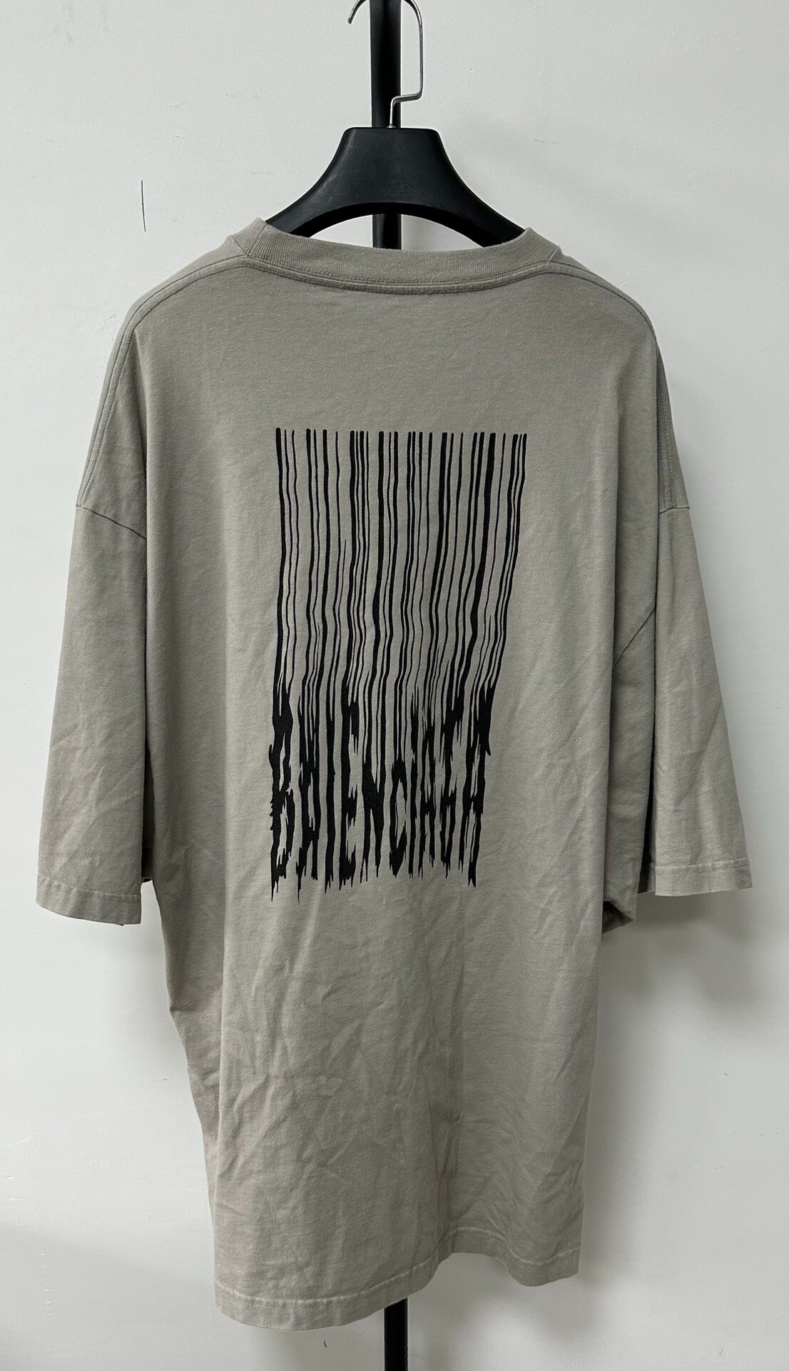 Balenciaga Beige Logo Short-sleeve T-shirt — front
