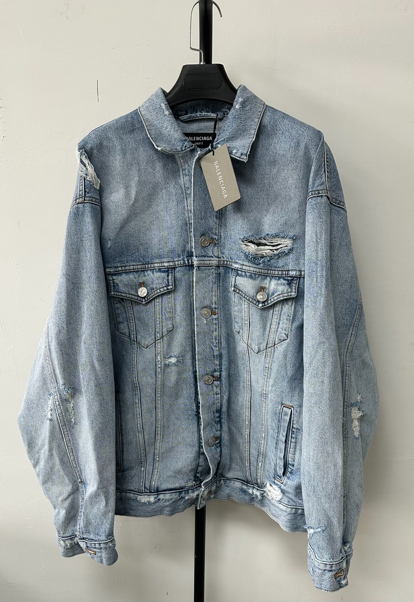Balenciaga Barcode Oversized Denim Jacket