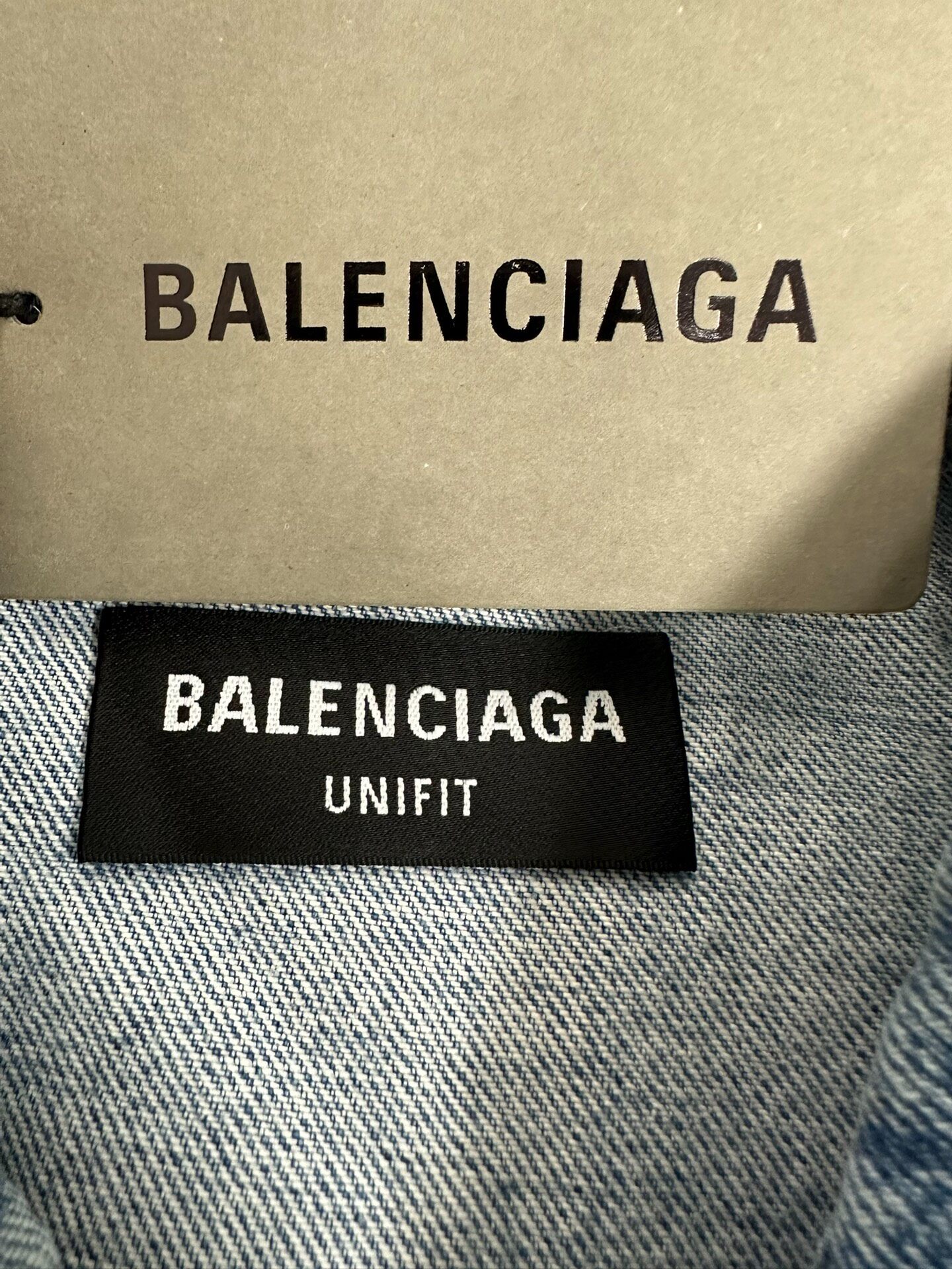 Balenciaga Barcode Oversized Denim Jacket — label