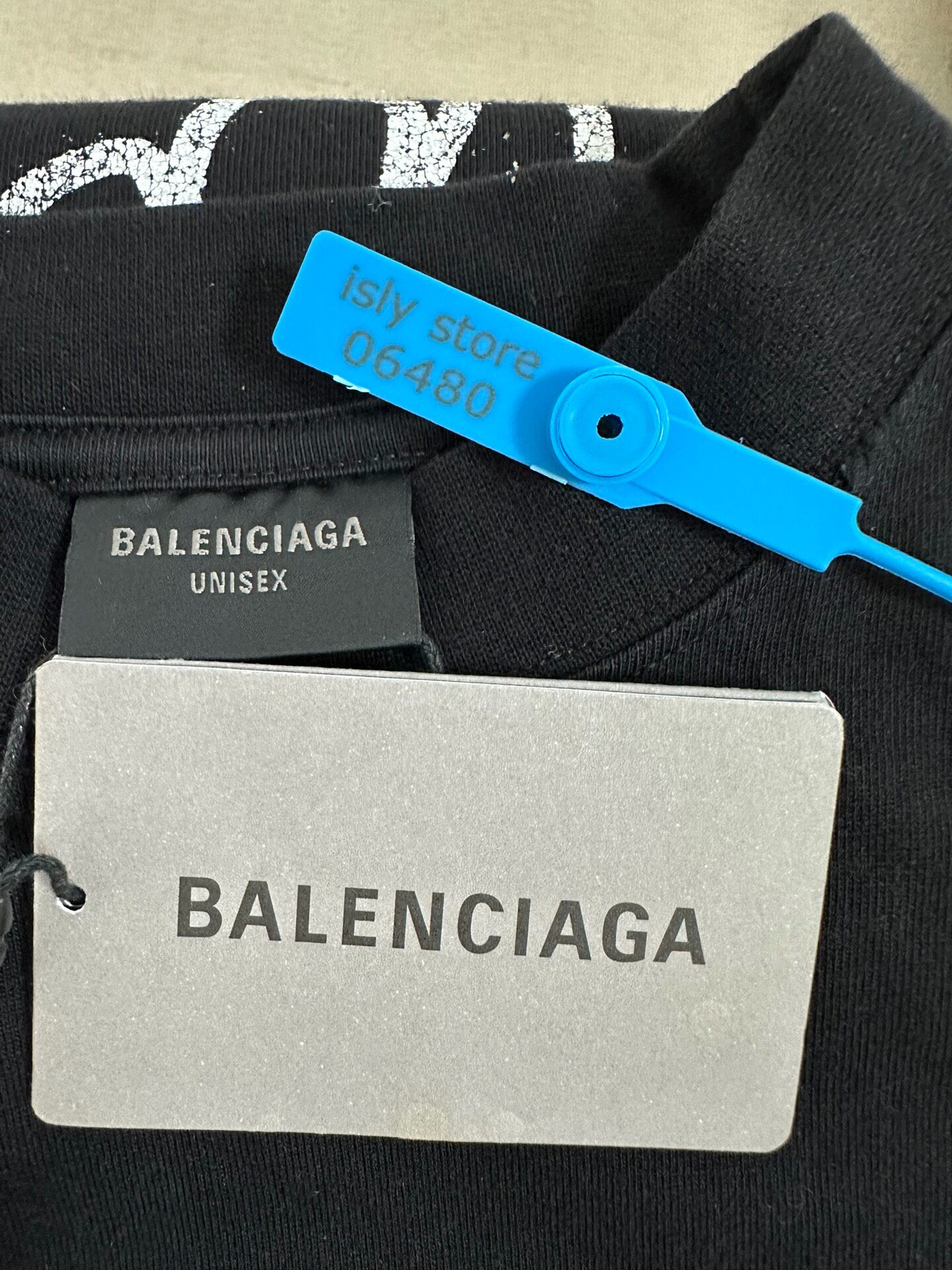Balenciaga Loose Black Short-Sleeve T-Shirt — label