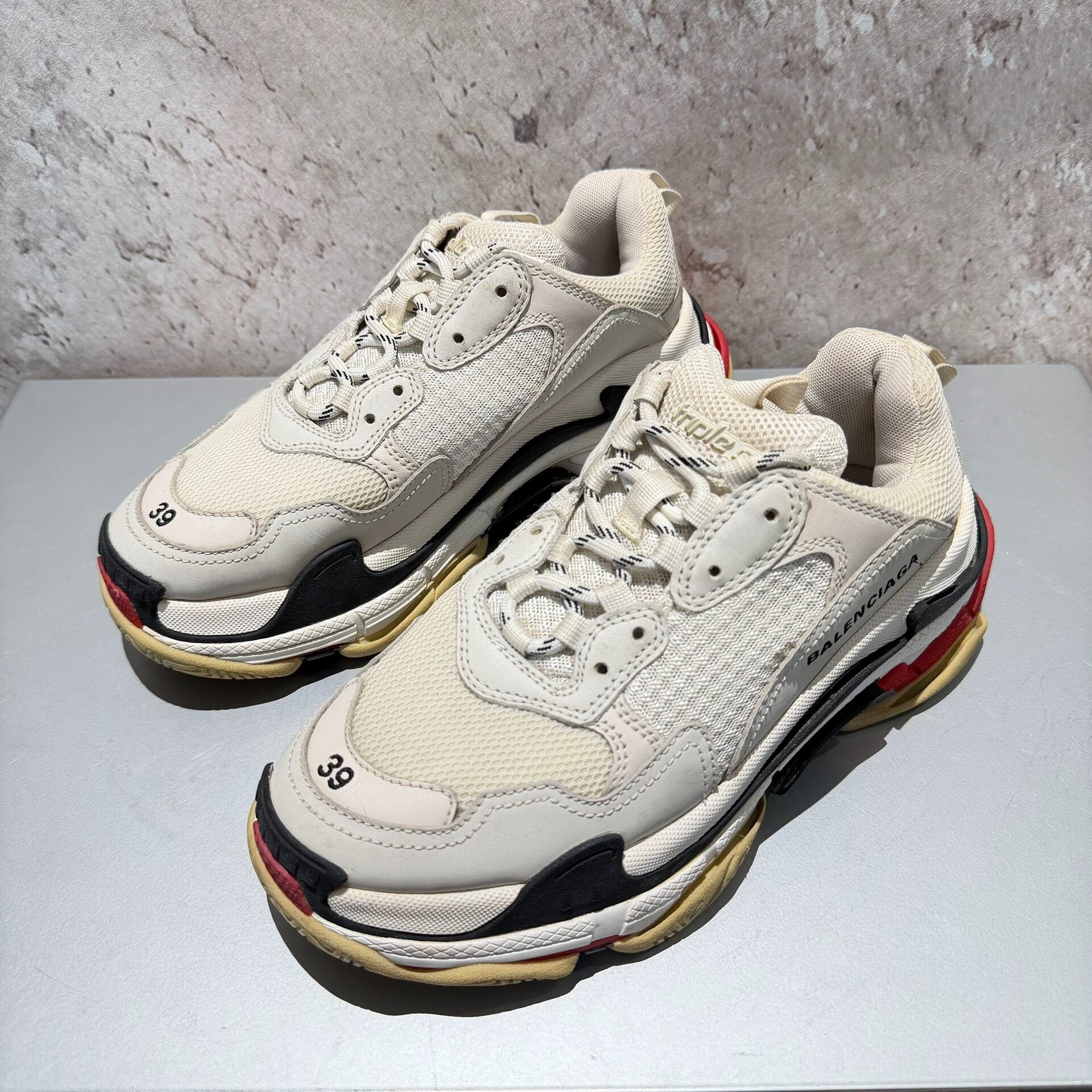 Balenciaga Triple S Size 39 Colorblock Sneakers