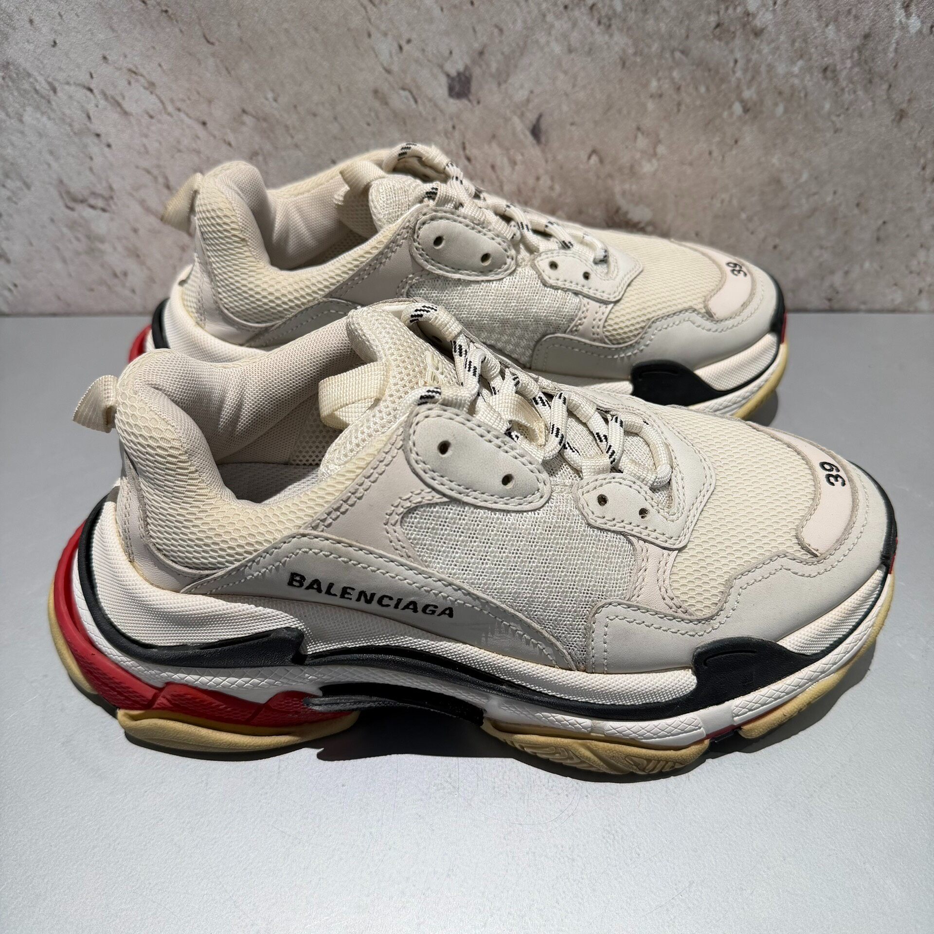 Balenciaga Triple S Size 39 Colorblock Sneakers — back