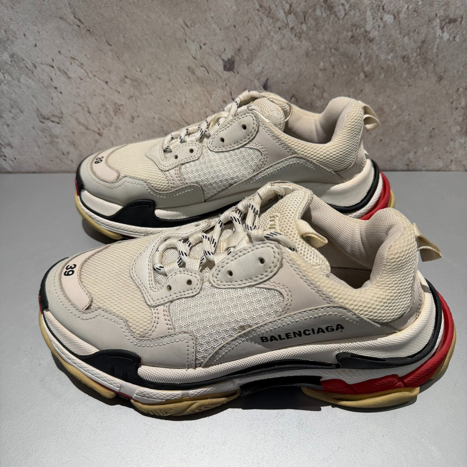 Balenciaga Triple S Size 39 Colorblock Sneakers — detail