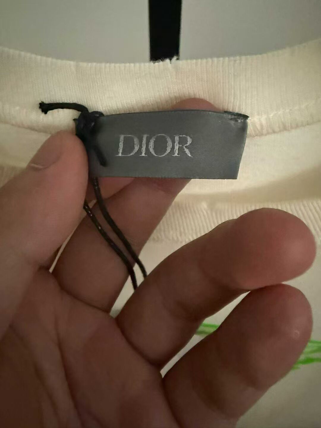 Dior Cream White Short Sleeve T-Shirt — detail