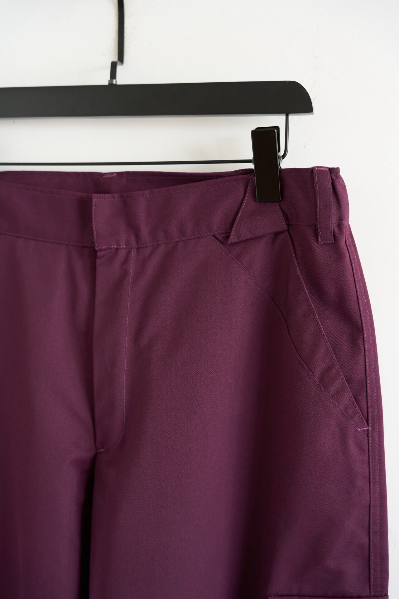 GR10K Maroon Straight-Leg Cargo Pants — detail