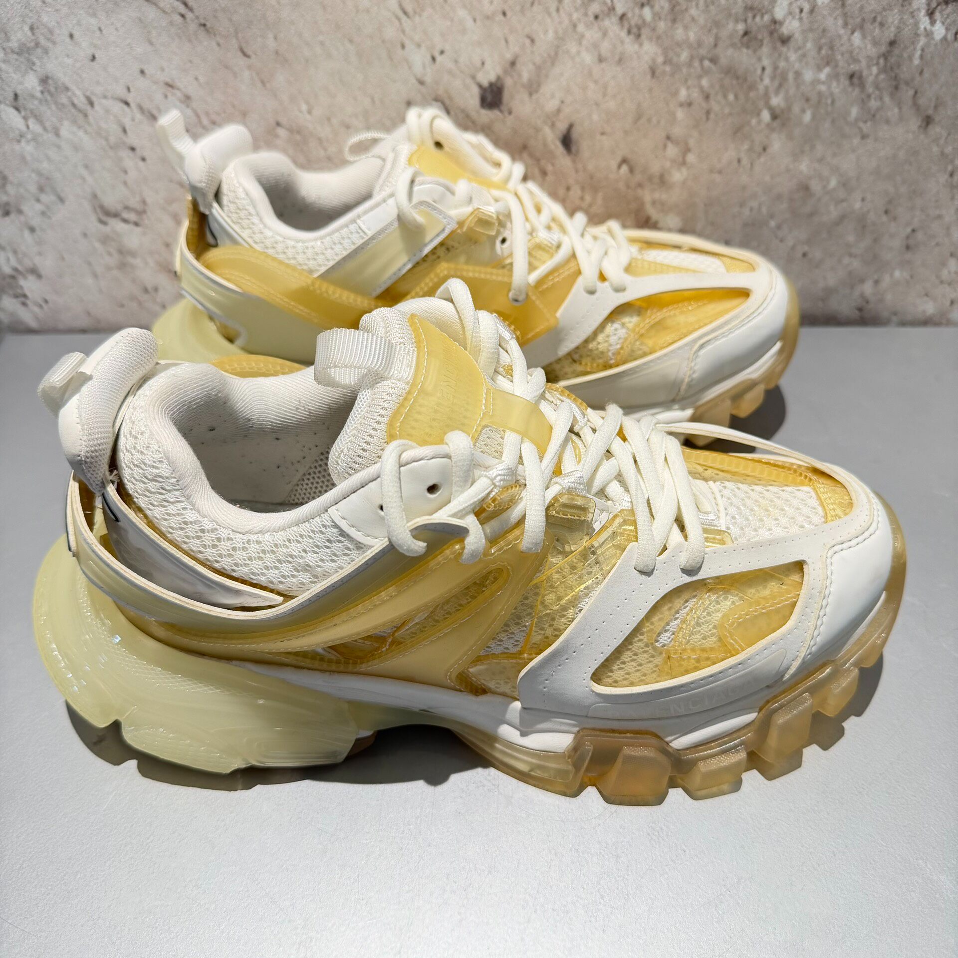 Balenciaga Track White Yellow Sneakers — back