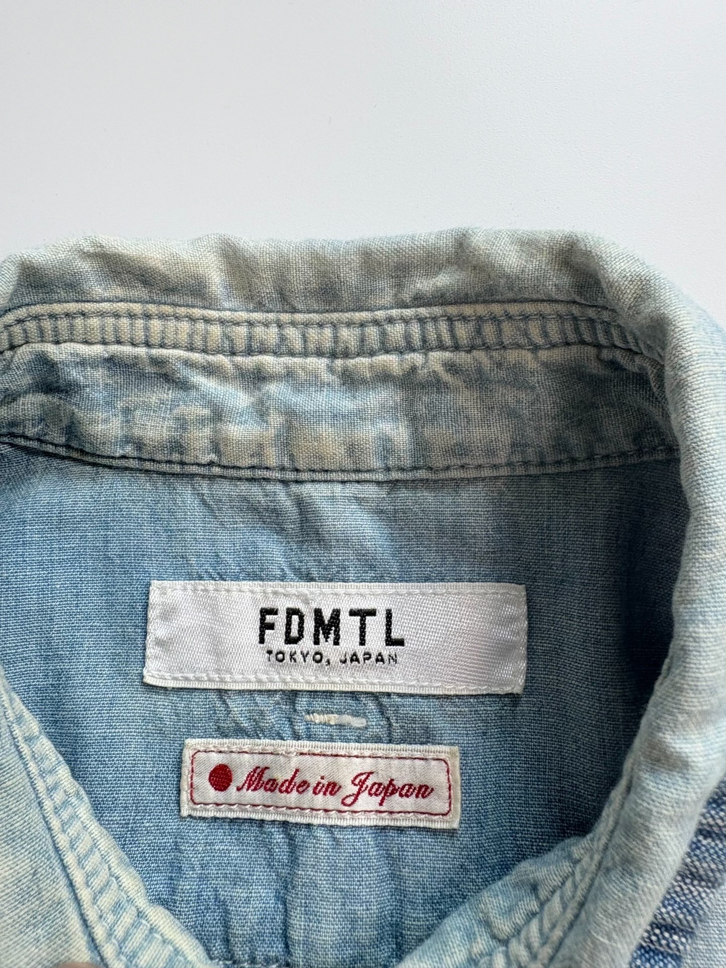 FDMTL Patchwork Denim Long Sleeve Shirt — front