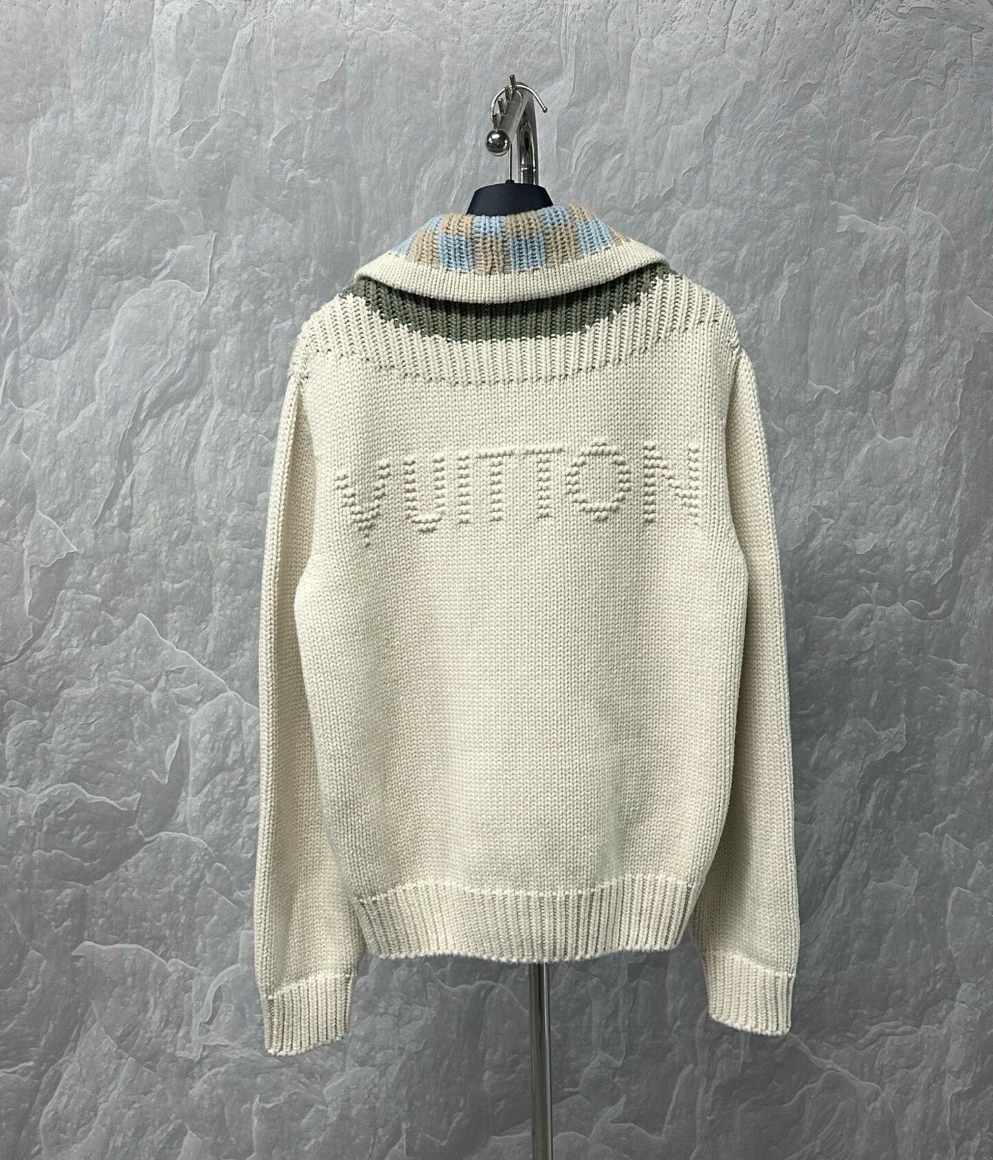 Louis Vuitton SS26 Logo Knit Jacket — back