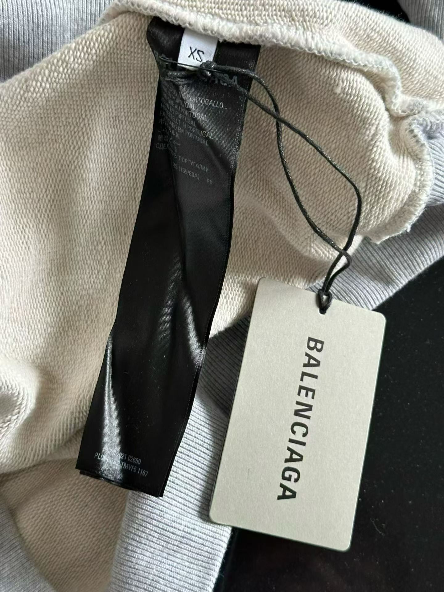 Balenciaga Gray Short Embroidered Sweatshirt — back