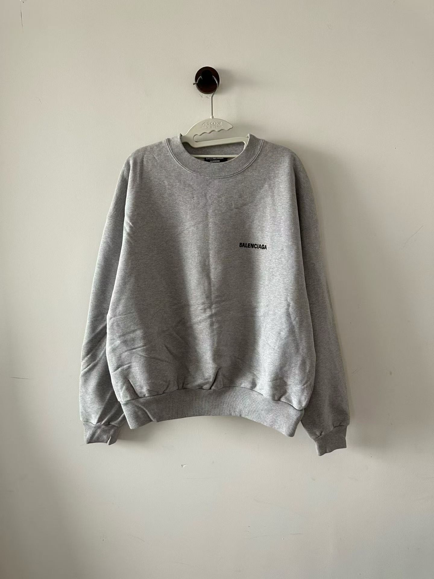 Balenciaga Gray Short Embroidered Sweatshirt