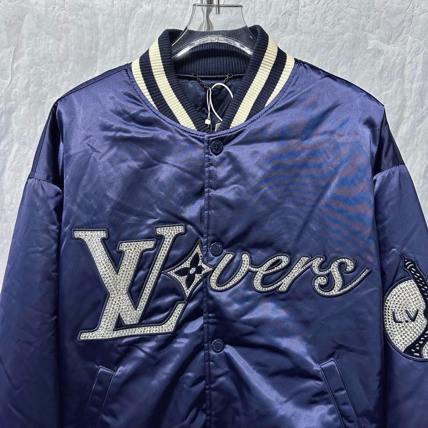 Louis Vuitton SS25 Crystal Varsity Jacket — front