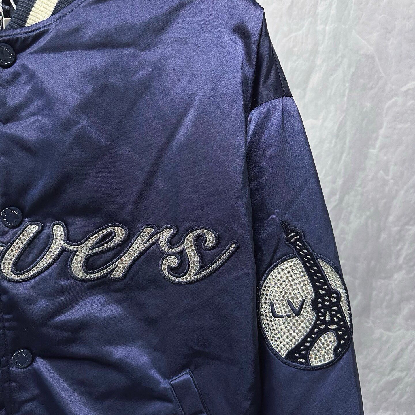 Louis Vuitton SS25 Crystal Varsity Jacket — back