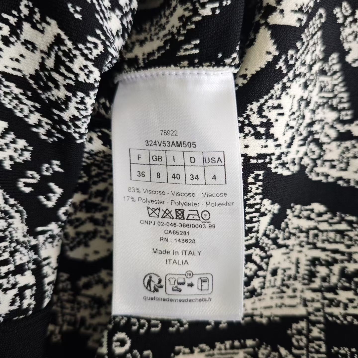 Dior Paris Map Print Women’s Jacket — label