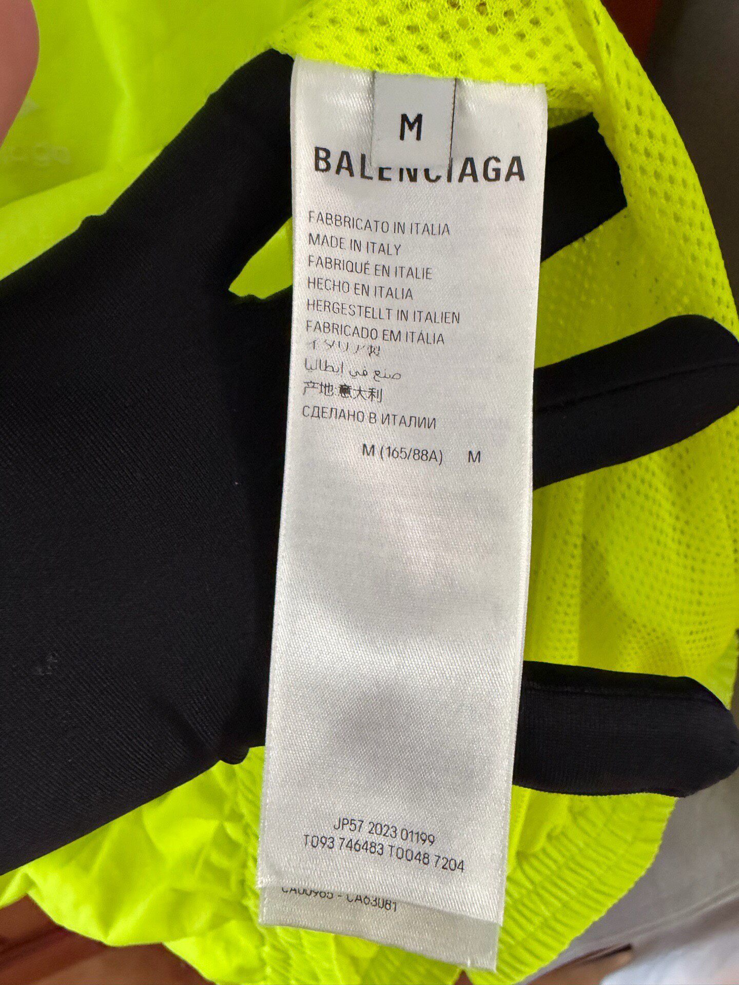 Balenciaga 3B Neon Yellow Sports Jacket — back
