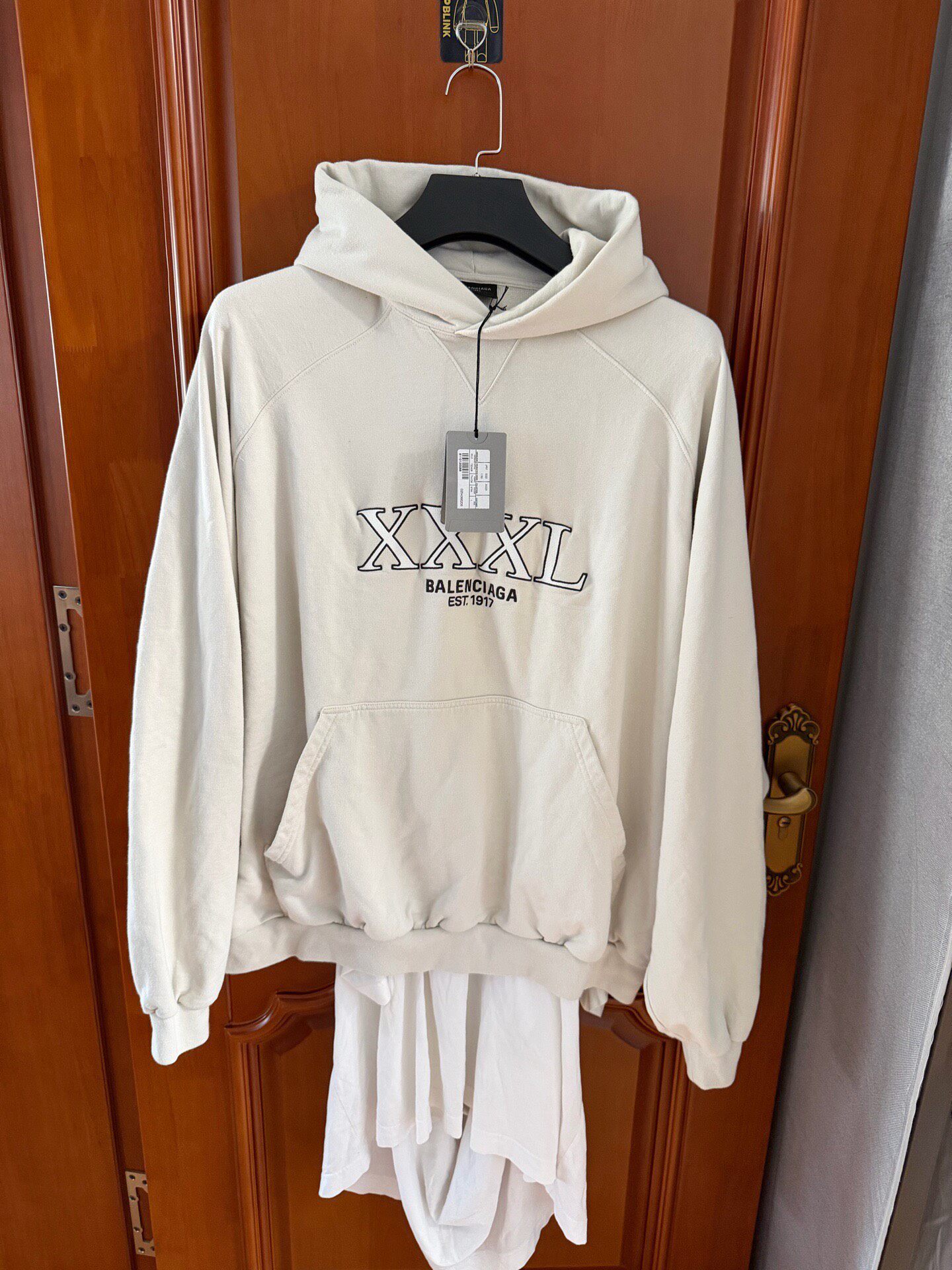 Balenciaga Beige Fake Two-Piece Hoodie