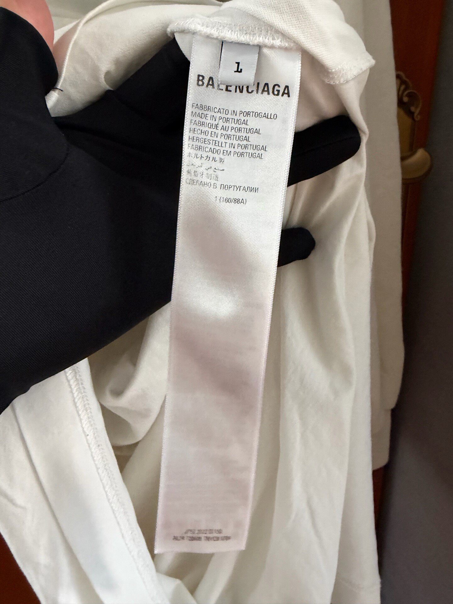 Balenciaga Beige Fake Two-Piece Hoodie — label