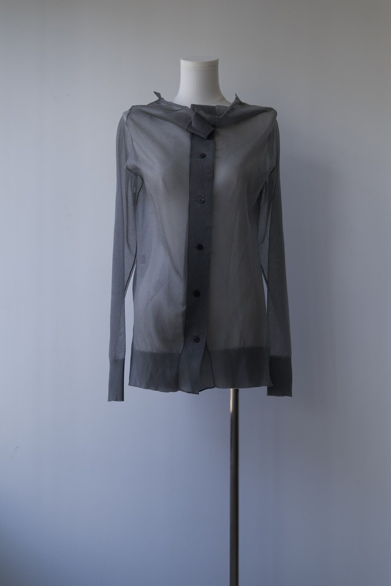 Yohji Yamamoto Gray Sheer Top