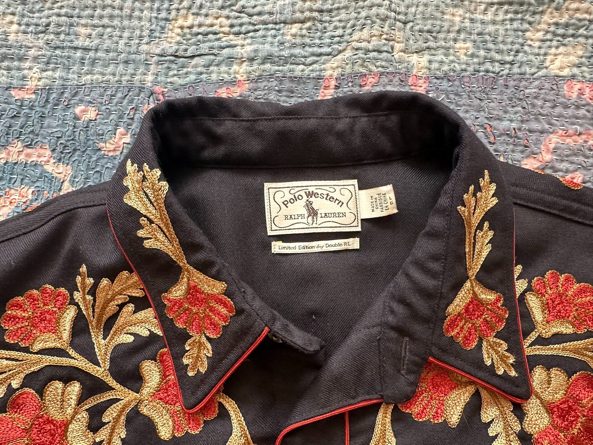 RRL Embroidered Western Shirt — detail
