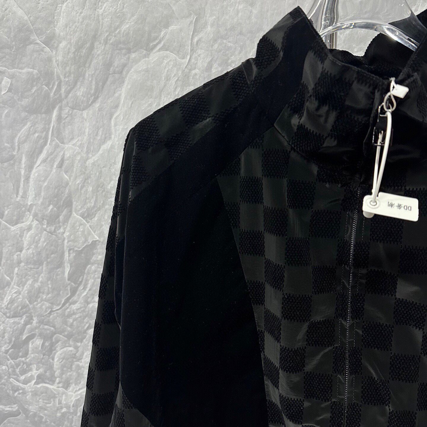 Louis Vuitton SS25 Damier Velvet Jacket — detail