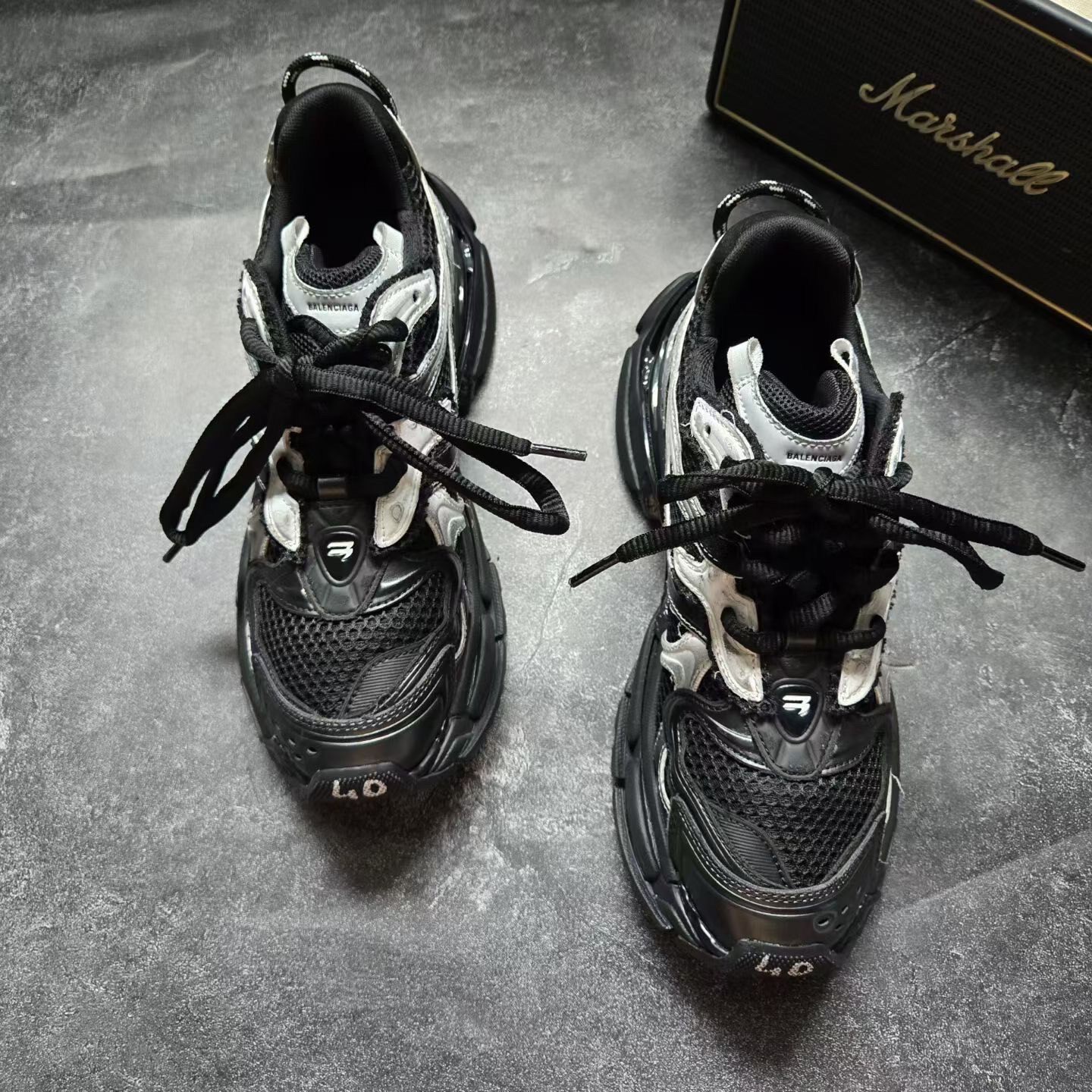 Balenciaga Runner 2.0 Black Silver Sneakers — front