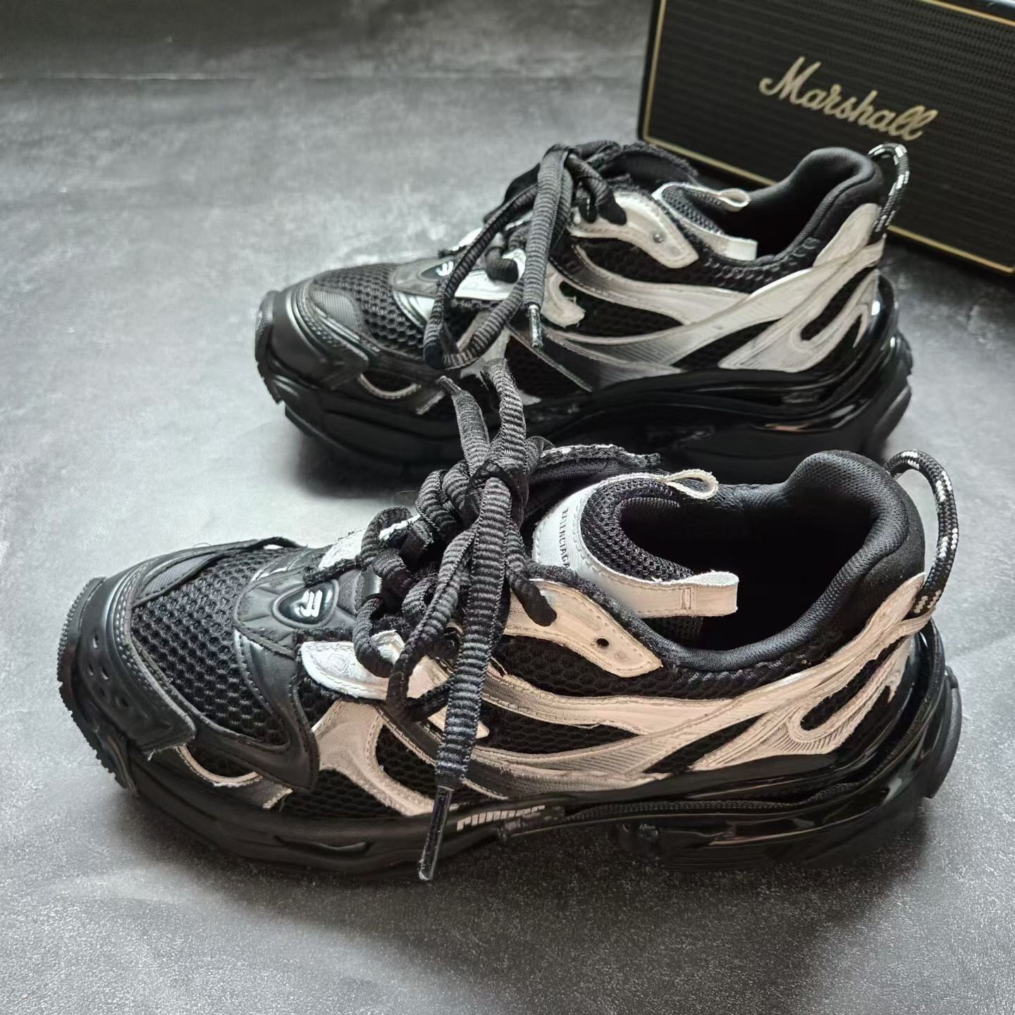 Balenciaga Runner 2.0 Black Silver Sneakers