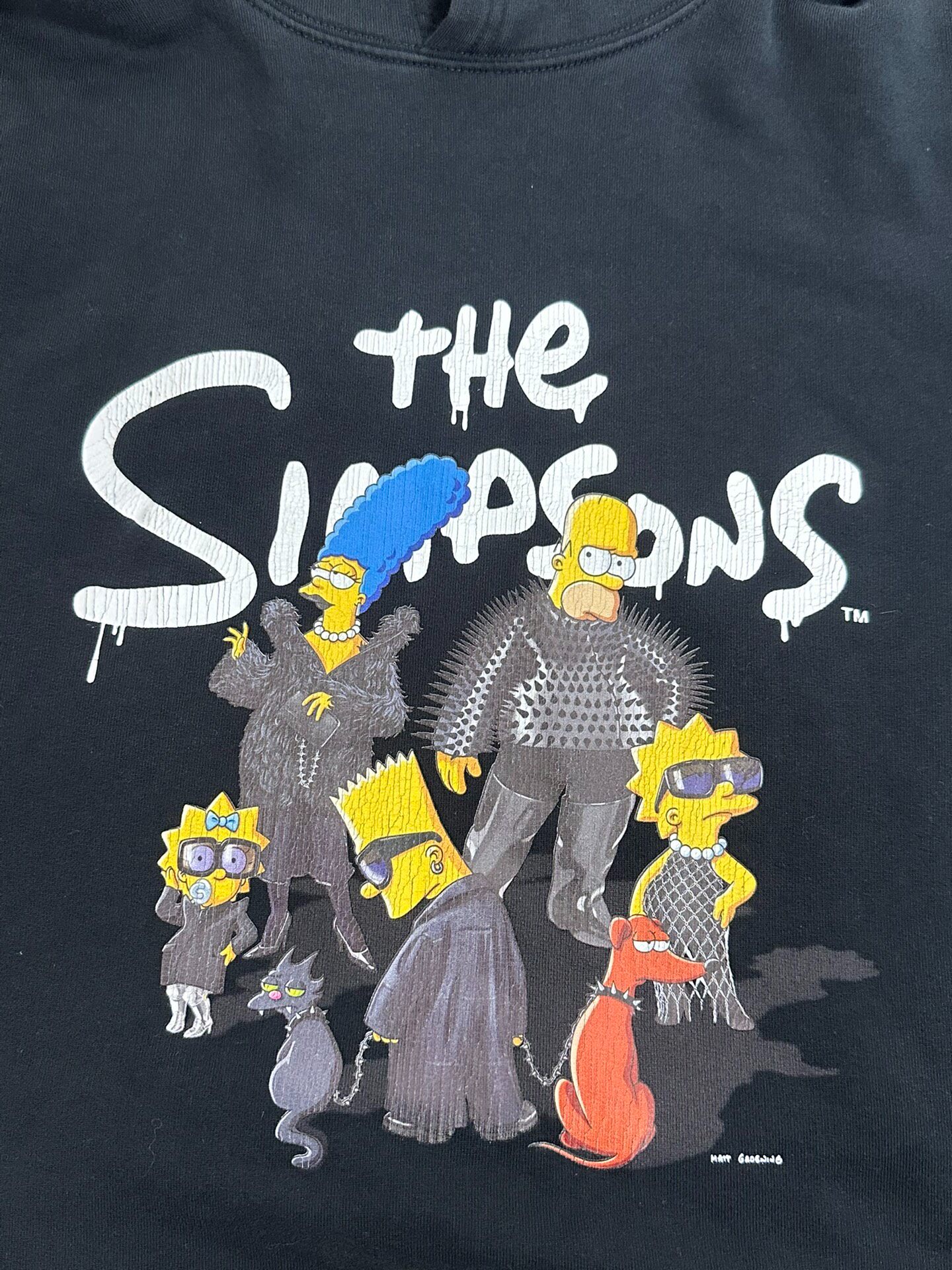 Balenciaga Simpsons Graphic Black Hoodie — detail