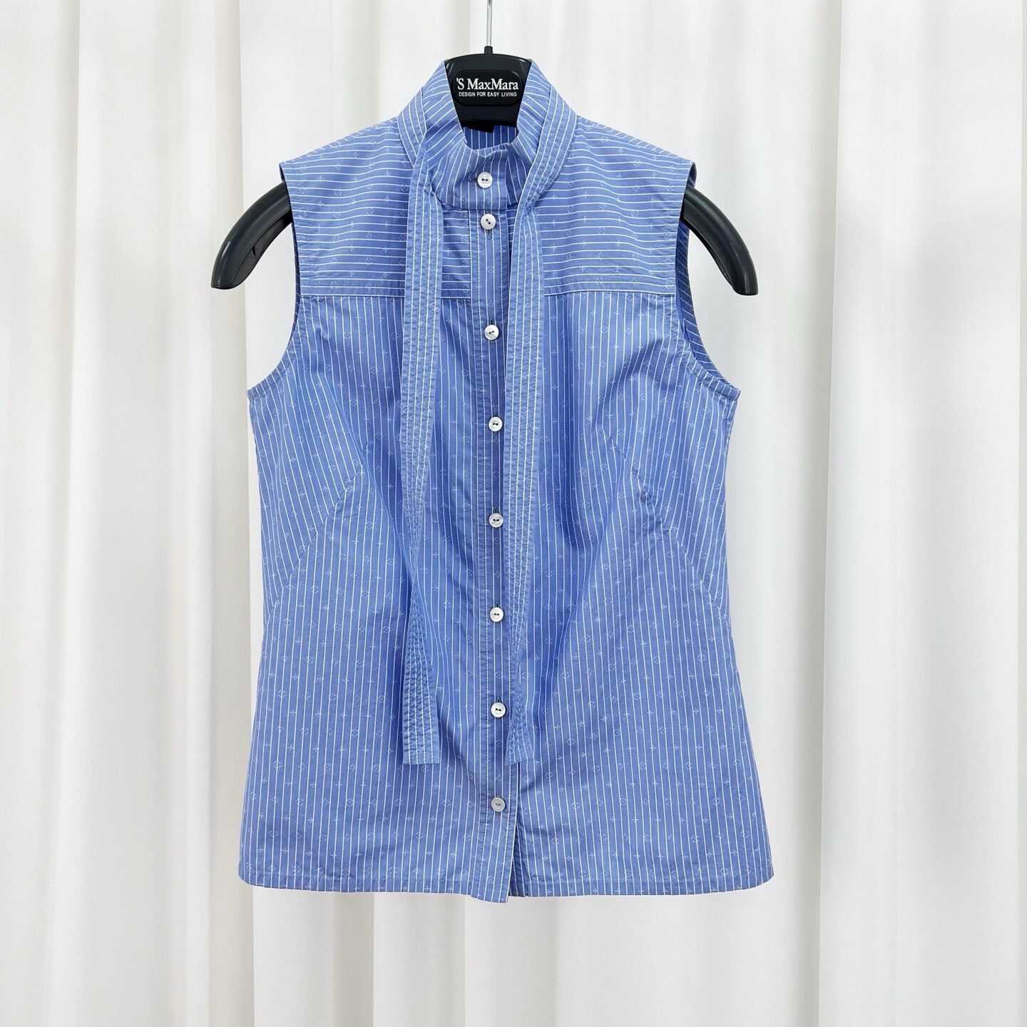 Louis Vuitton Blue Striped Monogram Sleeveless Shirt