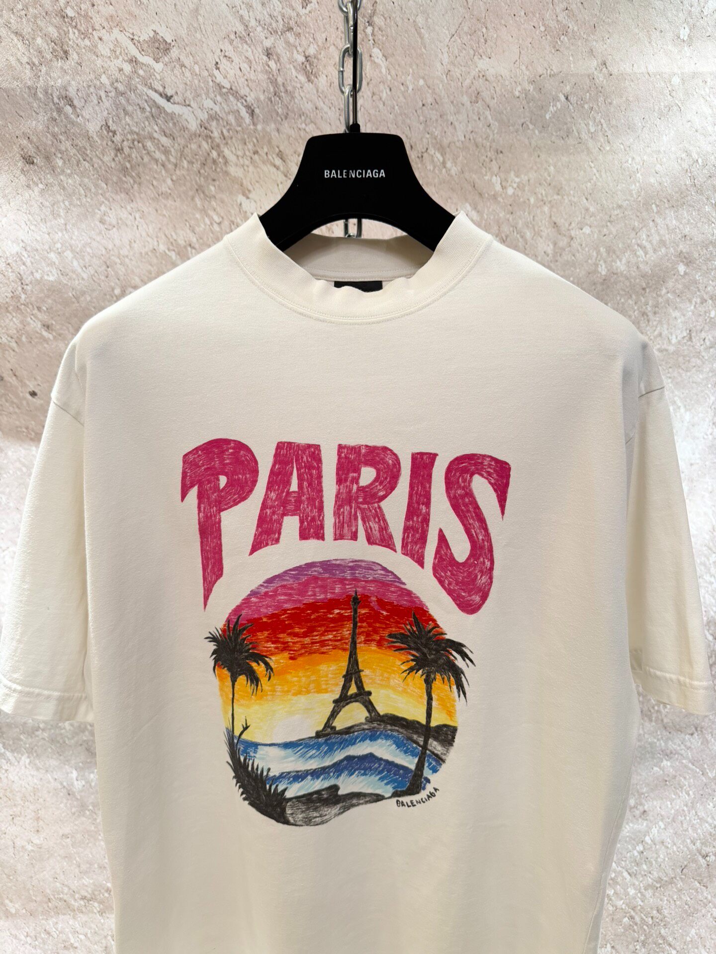 Balenciaga Paris Sunset Eiffel Tower Tee — front